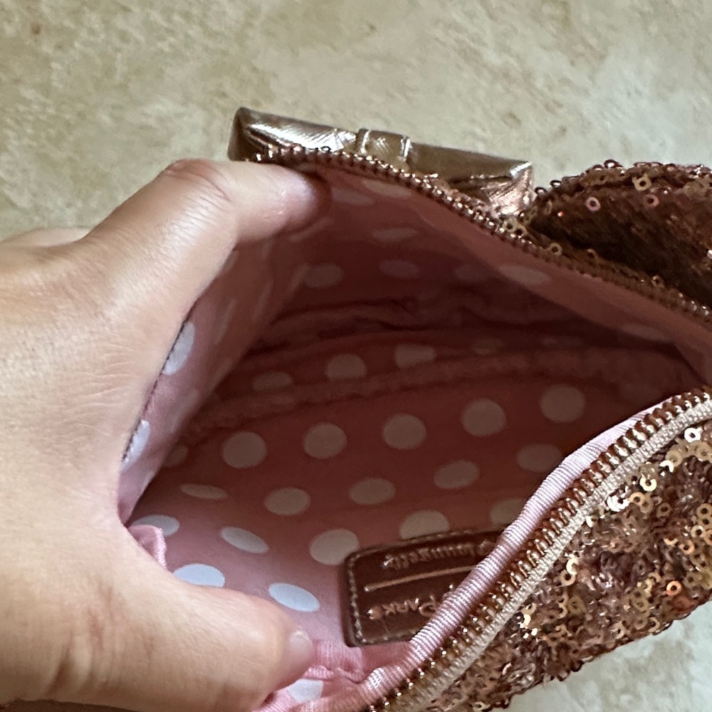 Disney Loungefly Sequin Bow Accent Bag - Brown - Picture 7 of 9